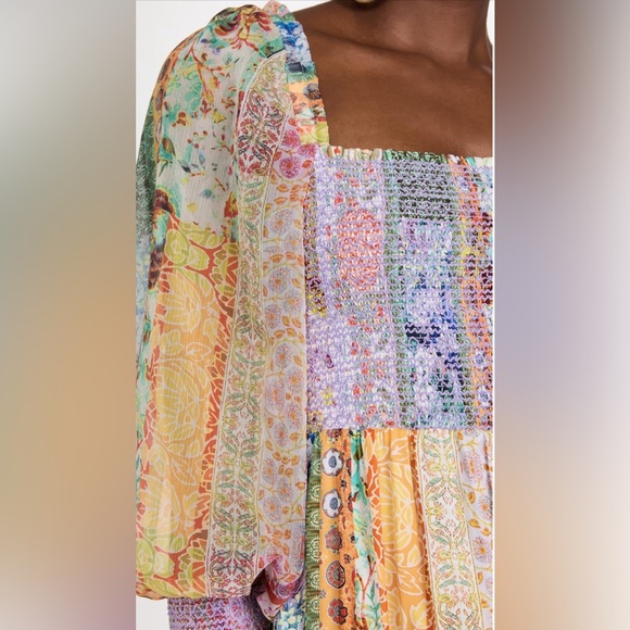 Alice + Olivia Multicolored Rowen Tiered Square Neck Tunic Dress Size S. NWT. - Picture 4 of 6